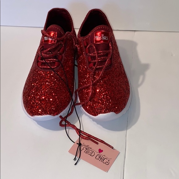 Southern Fried Chics Shoes - Southern Fried Chics Red glitter Size 9 Shoes